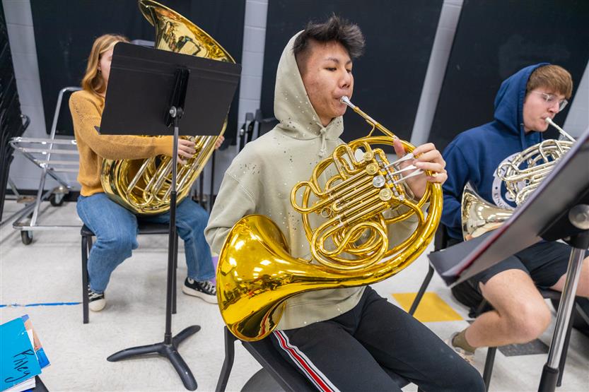 Fairview High band students play